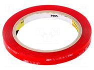 Tape: fixing; W: 9mm; L: 5.5m; Thk: 0.5mm; acrylic; transparent 3M
