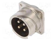 Connector: military; socket; male; PIN: 4; GCA; 74A; soldering; 22-22 AMPHENOL AIR