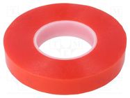 Tape: fixing; W: 25mm; L: 50m; Thk: 0.22mm; modified acryl; red 