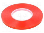 Tape: fixing; W: 9mm; L: 50m; Thk: 0.22mm; modified acryl; red 