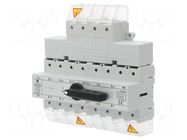 Switch: mains-generator; Stabl.pos: 3; 125A; I-0-II; Poles: 3+N SPAMEL