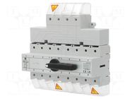 Switch: mains-generator; Stabl.pos: 3; 125A; I-0-II; Poles: 4 SPAMEL