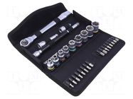 Wrench-set; socket spanner; Mounting: 3/8"; Zyklop; 29pcs. WERA