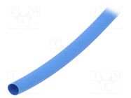 Heat shrink sleeve; thin walled,flexible; 2: 1; 6.4mm; blue; reel HELLERMANNTYTON