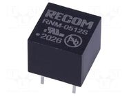 Converter: DC/DC; 1W; Uin: 4.5÷5.5VDC; Uout: 12VDC; Iout: 83mA; DIP6 RECOM
