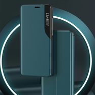 Eco Leather View Case elegant bookcase type case with kickstand for iPhone 13 mini blue, Hurtel