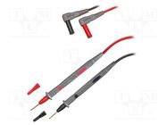 Test leads; Inom: 10A; Len: 1.2m; insulated; black,red; 2pcs. PEAKTECH