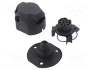 Connector: automotive; for towbars,for trailers; socket; 12VDC TESAT