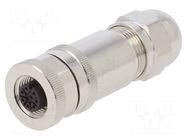 Connector: M12; plug; female; PIN: 8; screw terminal; straight; 30V TE Connectivity