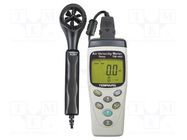 Thermoanemometer; LCD; Velocity measuring range: 0.4÷25m/s TENMARS