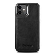 iCarer Leather Oil Wax case covered with natural leather for iPhone 12 mini black (ALI1204-BK), iCarer