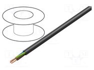 Wire; H03VV-F,OMY; 3x1mm2; round; stranded; Cu; PVC; black; 300V MANEX