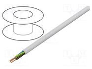Wire; H03VV-F,OMY; 3x1mm2; round; stranded; Cu; PVC; white; 300V MANEX