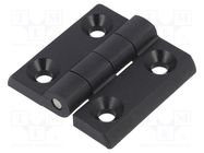 Hinge; Width: 50mm; polyamide; black; H: 50mm; Holes no: 4 RST ROZTOCZE