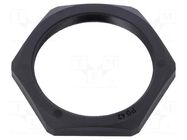 Nut; PG42; polyamide; Thk: 8mm; Spanner: 65mm; black; Thread: PG HUMMEL