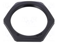 Nut; PG42; polyamide; Thk: 8mm; Spanner: 65mm; black; Thread: PG HUMMEL
