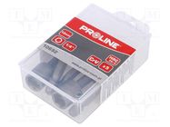 Screwdriver bit; Socket: HEX 10mm; Mounting: 1/4" (C6,3mm); 5pcs. PROLINE