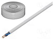 Wire; YDY; 4G2.5mm2; round; solid; Cu; PVC; white; 450V,750V; 100m 