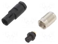 Connector: M9; plug; 712; female; PIN: 4; 125V; gold-plated; 3A; IP67 BINDER