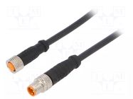 Cable: for sensors/automation; M8; PIN: 3; 0.6m; plug; 60VDC; 50VAC LUTRONIC