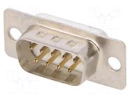 Connector: D-Sub; PIN: 9; plug; male; for cable; soldering; white ENCITECH