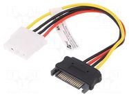 Cable: mains SATA; Molex female,SATA female; 0.17m Goobay