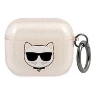 Karl Lagerfeld Glitter Choupette Case for AirPods 3 - Gold, Karl Lagerfeld