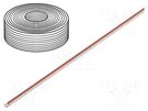 Wire: test lead cable; 2x0.2mm2; solid; Cu; PVC; white,red; 500V DONAU ELEKTRONIK