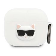 Karl Lagerfeld Silicone Choupette Case for AirPods 3 - White, Karl Lagerfeld