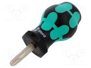 Screwdriver; Phillips; PH3; STUBBY; Blade length: 25mm WERA