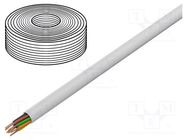 Wire; YTDY; 10x0.5mm; round; wire; Cu; PVC; white; Øcore: 0.5mm TECHNOKABEL