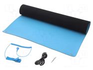 Mat: table set; ESD; L: 1.2m; W: 0.6m; Thk: 2mm; blue (bright) STATICTEC