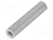 Screwed spacer sleeve; 40mm; Int.thread: M5; hexagonal; aluminium DREMEC
