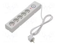 Plug socket strip: protective; Sockets: 5; 250VAC; 10A; grey; 1.5m ARMAC