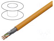 Wire; S/FTP; 4x2x23AWG; 7; wire; Insulation: LSZH; orange; 500m DIGITUS