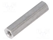 Screwed spacer sleeve; 25mm; Int.thread: M3; hexagonal; aluminium DREMEC