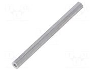 Screwed spacer sleeve; 70mm; Int.thread: M3; hexagonal; aluminium DREMEC