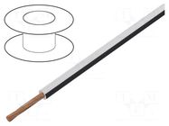 Wire; FLRY-B; 1x0.35mm2; stranded; Cu; PVC; white-black; 60V; 100m BQ CABLE
