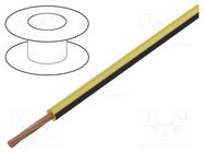 Wire; FLRY-B; 1x0.5mm2; stranded; Cu; PVC; yellow-black; 60V; 100m BQ CABLE