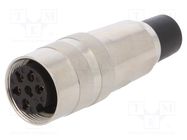 Connector: M16; plug; female; soldering; for cable; PIN: 6; 5A; 250V LUMBERG