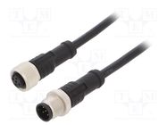 Cable: for sensors/automation; PIN: 5; M12-M12; 0.5m; plug; plug 