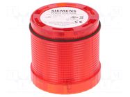 Module: light signaller; red; LED; 230VAC; IP65; Ø70x65.5mm; 8WD44 SIEMENS