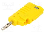 Plug; 4mm banana; 36A; 30VAC; 60VDC; yellow; non-insulated; 57.2mm ELECTRO-PJP