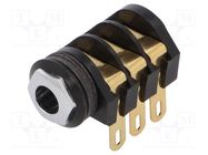 Socket; Jack 6,3mm; female; stereo,with triple switch; ways: 3 CLIFF