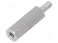 Screwed spacer sleeve; 15mm; Int.thread: M2,5; Ext.thread: M2,5 DREMEC
