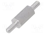 Screwed spacer sleeve; 10mm; Ext.thread: M2,5; hexagonal DREMEC