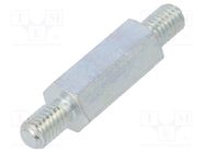 Screwed spacer sleeve; 18mm; Ext.thread: M5; hexagonal; steel DREMEC