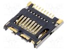 Connector: for cards; microSD; SMT; on PCBs; gold-plated; PIN: 8 HIROSE