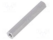 Screwed spacer sleeve; 45mm; Int.thread: M4; hexagonal; aluminium DREMEC