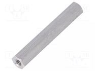 Screwed spacer sleeve; 45mm; Int.thread: M4; hexagonal; aluminium DREMEC